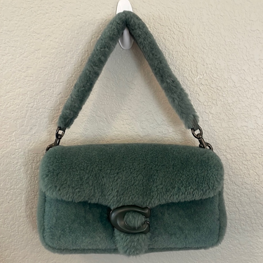 Coach Tabby Fuzzy Purse Warm Green